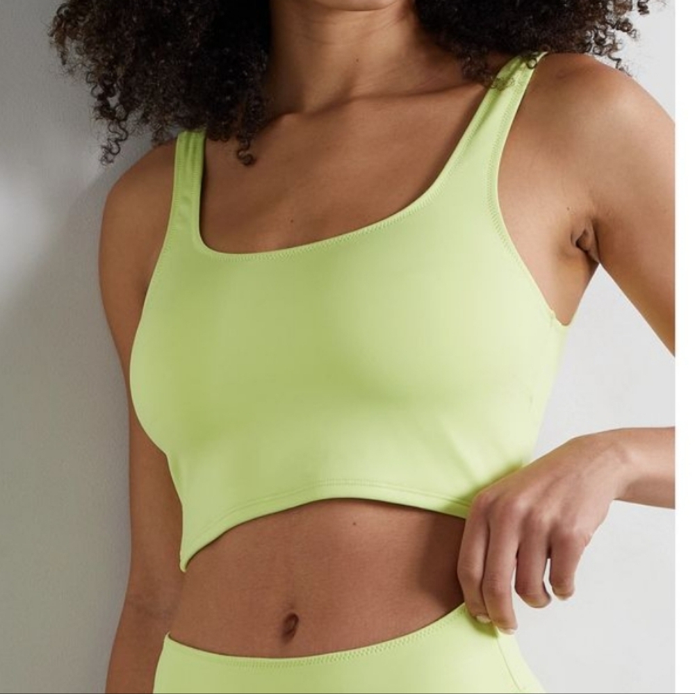 NWT Good American Lime Green‎ Neon Compression Bikini Top size 2 Medium